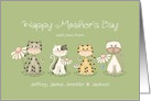 Mother’s Day Four Cats From All of Us Custom Names card