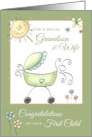 Congratulations 1st child - for Grandson & Wife card