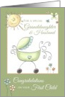 Congratulations 1st child - for Granddaughter & Husband card