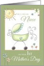 1st Mother’s Day - Special Niece- Baby Carriage card