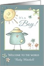 Welcome 1st Son - Custom Name Baby Congratulations card