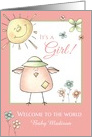 Welcome 1st Daughter - Custom Name Baby Congratulations card