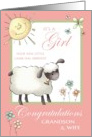 It’s a Girl Congratulations Grandson & Wife - Little Lamb card