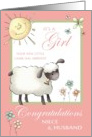 It’s a Girl Congratulations Niece & Husband - Little Lamb card
