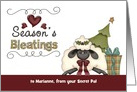 Seasons Bleatings to Secret Pal custom name - Sheep, Tree, Gift card