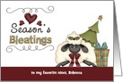 Seasons Bleatings to Niece custom name - Sheep, Tree, Gift card