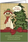 Customizable Vet’s Name Meowy Christmas Kitty w/ bow card