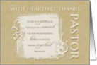 Pastor Appreciation With Heartfelt Thanks card