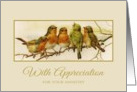 With Appreciation for your Ministry Vintage Birds card