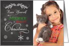 Chalkboard - Merry & Bright Christmas custom photo card