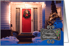 Chalkboard - New Home Christmas Greetings custom photo card