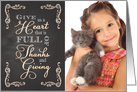 Chalkboard Thanksgiving - Give Us a Heart custom photo card