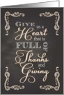 Chalkboard Thanksgiving - Give Us a Heart Full of Thanks & Giving card