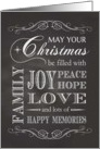 Chalkboard - Christmas filled with Joy Peace Hope Love etc. card