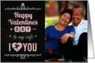 Chalkboard - To Wife, I Heart You Valentine Cupid Custom Photo card