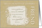 With Heartfelt Thanks to Friend neutral colors card