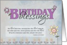 Birthday Blessings flowers & bible verse card