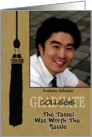 College Graduation Party InvitationTassle Worth Hassle Custom Photo card