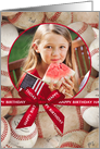 Sports Theme Birthday - Baseball custom photo card