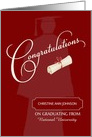 College Graduation Congratulations Custom Name & School card