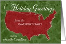 Holiday Greetings from South Carolina Custom Name & City card