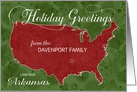 Holiday Greetings from Arkansas Custom Name & City card