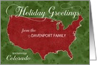 Holiday Greetings from Colorado Custom Name & City card