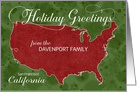 Holiday Greetings from California Custom Name & City card