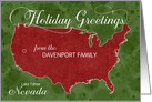Holiday Greetings from Nevada Custom Name & City card