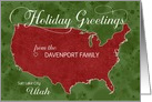Holiday Greetings from Utah Custom Name & City card