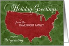 Holiday Greetings from Wyoming Custom Name & City card