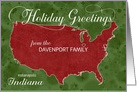 Holiday Greetings from Indiana Custom Name & City card