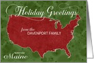 Holiday Greetings from Maine Custom Name & City card