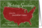 Holiday Greetings from New Hampshire Custom Name & City card
