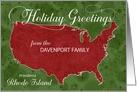 Holiday Greetings from Rhode Island Custom Name & City card