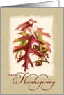 Happy Thanksgiving - Vintage Fall Leaves & Acorns card