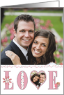 LOVE Anniversary to spouse custom photo card