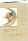 Birthday Blessings Vintage Angel & bible verse card