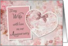 To Wife on Anniversary - Floral Heart Scrapbook card