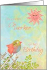 To Co-Worker on Birthday Bird on Fence with Sun card