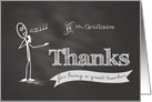 Thanks Music Teacher chalkboard stickman custom name card