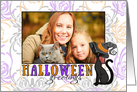 Halloween greetings - Black cat custom photo card