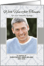 Sympathy Heartfelt Thanks for Eulogy Custom Photo/Name card