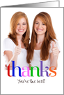 Thanks Colorful photo & customizable message card