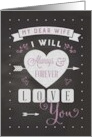 Valentine for Wife Chalkboard I Will Always & Forever Love You card