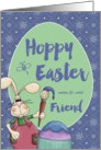 To Friend, Hoppy Easter Bunny Artist painting egg card