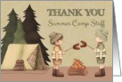 Summer Camp Staff Thank You two boys around campfire card