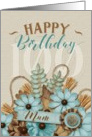 Mum 100th Birthday Flowers Scrapbook appearance card