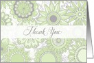 Business Thank You for your purchase modern green flowers card