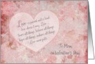 To Mom Valentine Scripture 1 Cor 13 - Love is Patient and Kind card